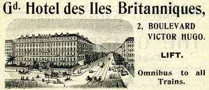 1908 Ad Grand Hotel Iles Britanniques 2 Boulevard Victor Hugo France Resort XGO5