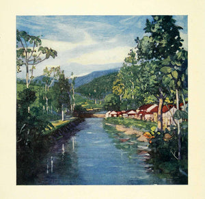 1912 Print Archibald S. Forrest Landscape Art Friburgo Rio Brazil Macacu River