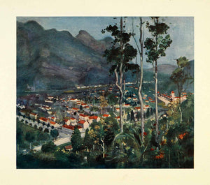 1912 Print Archibald Stevenson Forrest Landscape Art Friburgo Brazil Cityscape