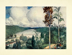 1912 Print Archibald Forrest Landscape Art River Tietre Falls Paranahyba Brazil