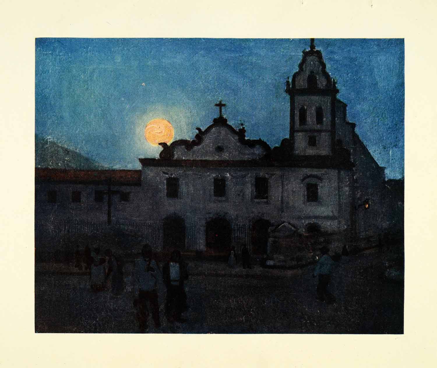 1912 Print Archibald Stevenson Forrest Art Santos Brazil 17th Century Church