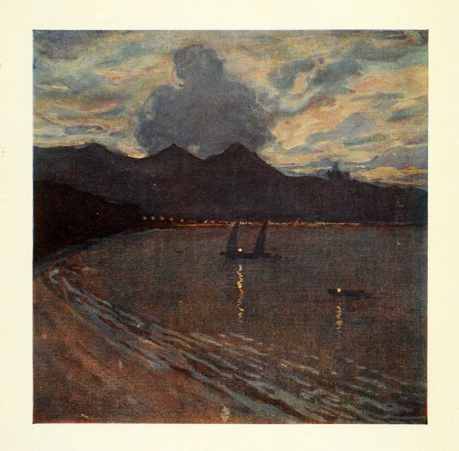 1912 Print Archibald Stevenson Forrest Nautical Landscape Art Rio Janeiro Brazil