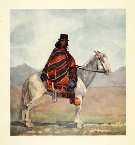 1912 Print Archibald Stevenson Forrest Art Araucanian Indian Chile Argentina