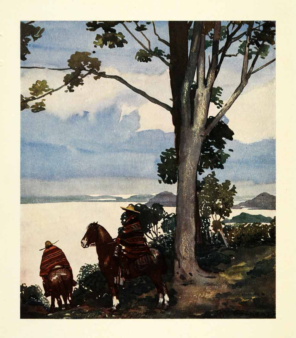1912 Print Archibald Stevenson Forrest Landscape Art River Concepcion Chile