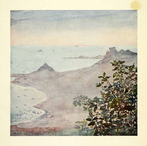 1912 Print Archibald Stevenson Forrest Art Corcovado Rio Janerio Brazil Atlantic