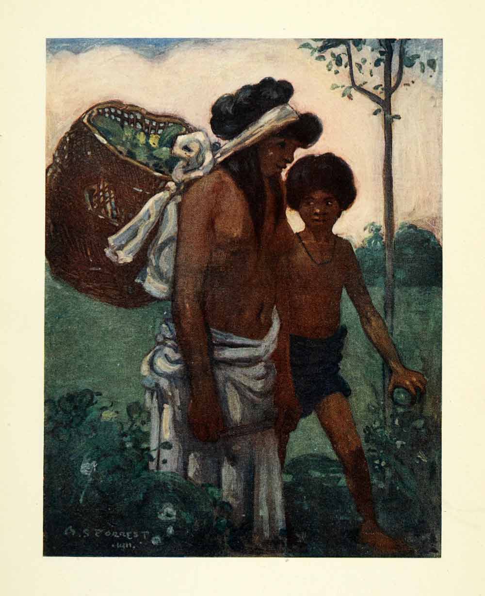 1912 Print Archibald Stevenson Forrest Art Guarani Indians Paraguay Tribe Native