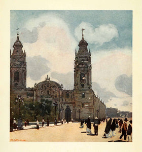 1912 Print Archibald Stevenson Forrest Lima Peru Cathedral Religion Architecture