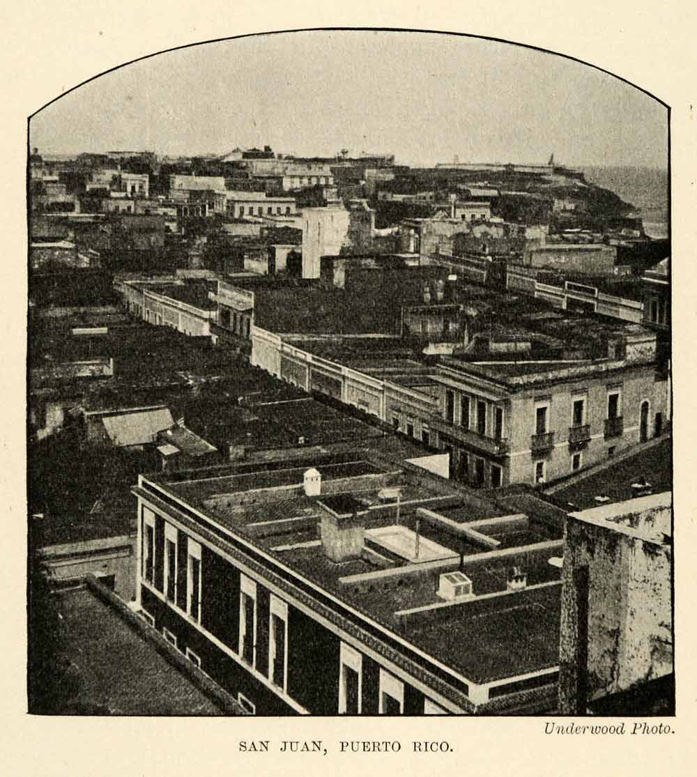 1901 Halftone Print San Juan Bautista Puerto Rico City Saint John the XGO8