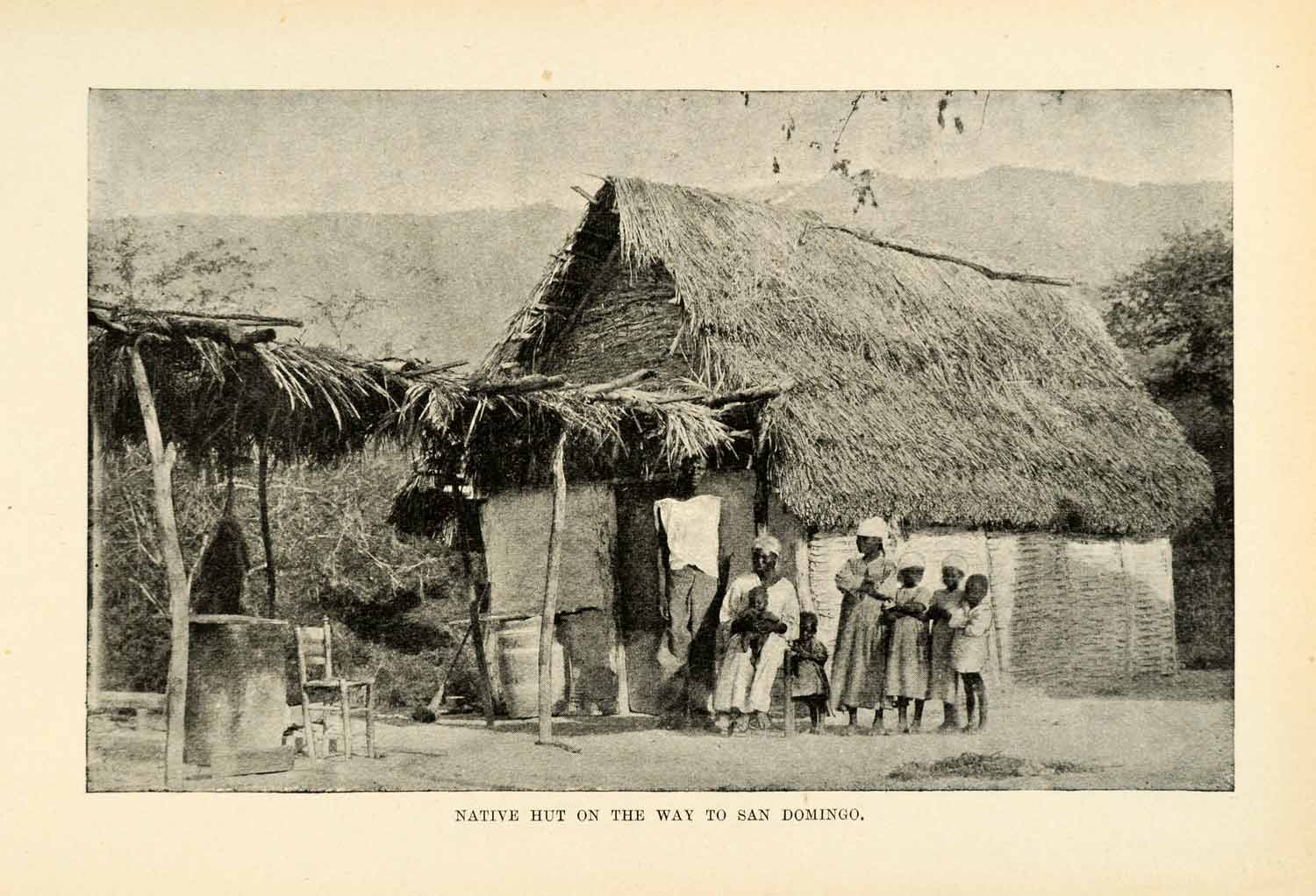 1901 Halftone Print Native Hut Santo Domingo Dominican Republic Dwelling XGO8