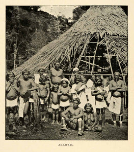 1901 Halftone Print Arawaks Tribal Colony Indigenous People Guyana Hut XGO8