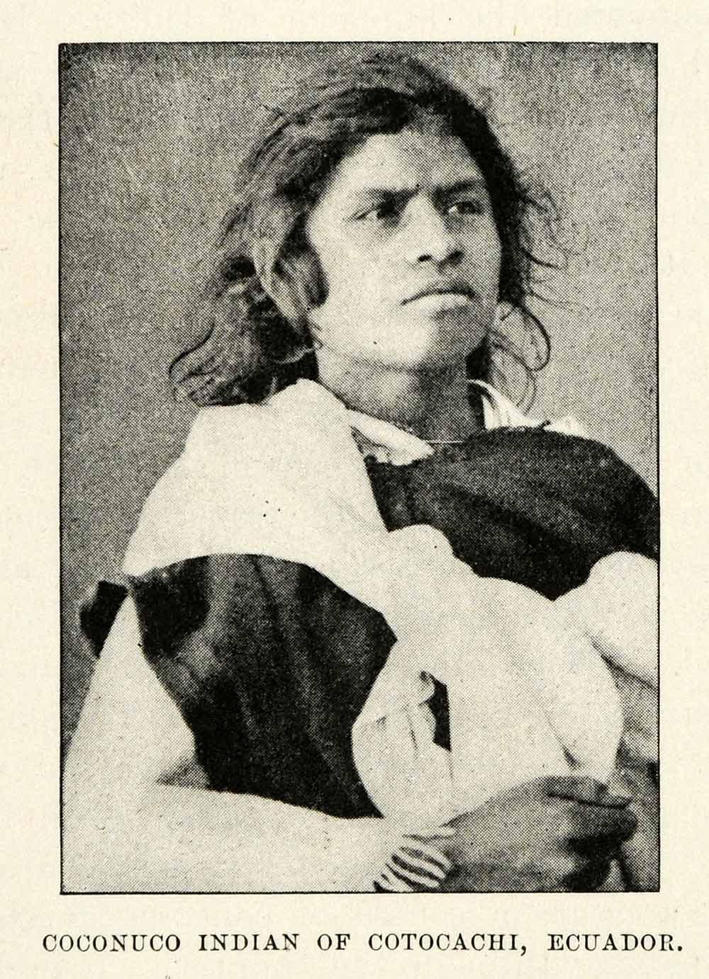 1901 Halftone Print Coconuco Indian Cotacachi Ecuador Imbabura Native Tribe XGO8