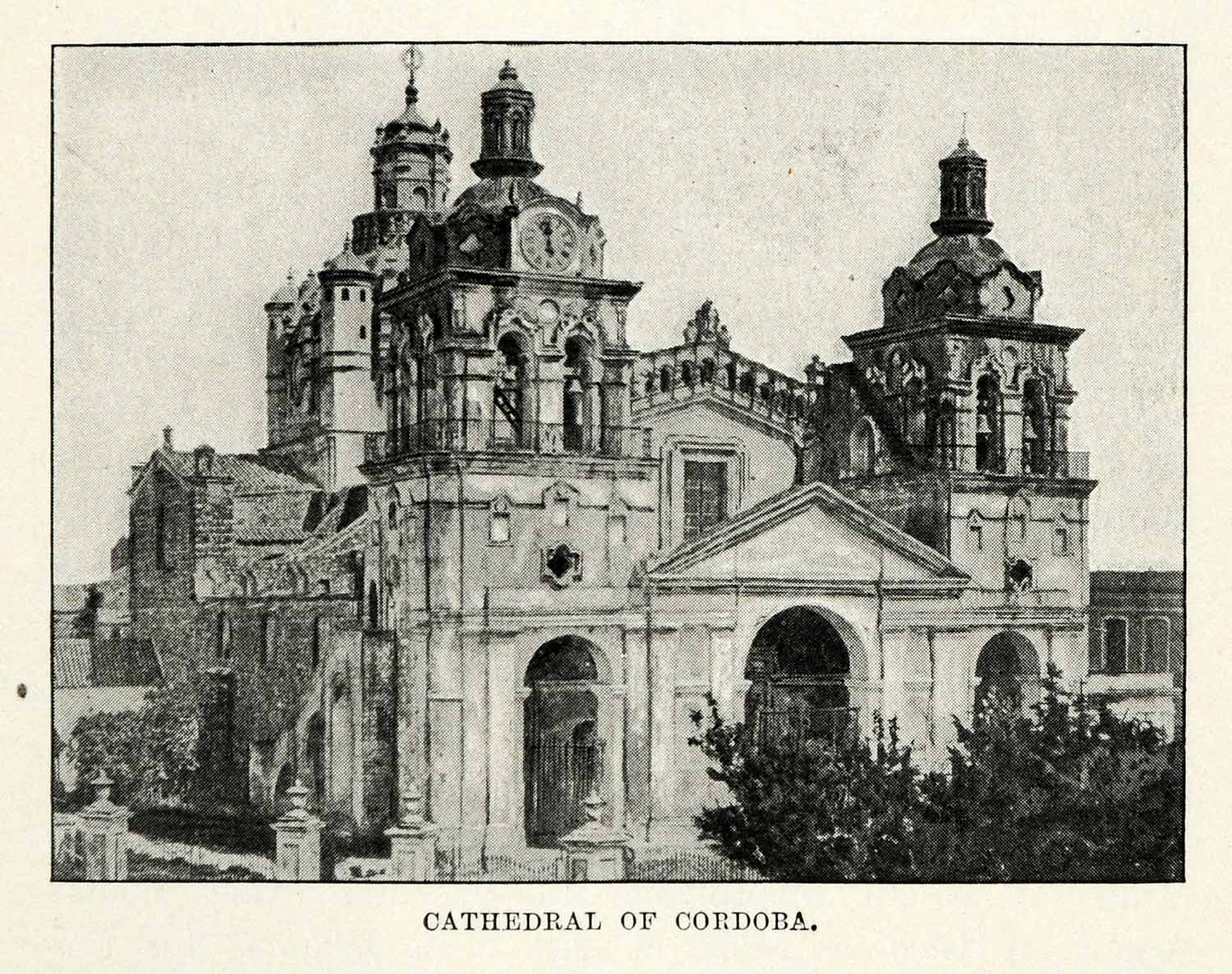 1901 Print Cordoba Cathedral Catholic Archdiocese Church Argentina Catholic XGO8