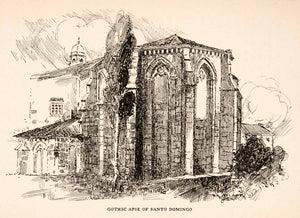 1912 Wood Engraving Gothic Apse Santo Domingo Frank Mason Cathedral Church XGOA1