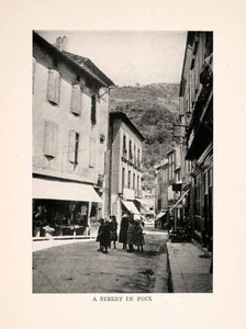1912 Halftone Print Foix France Ariege Street Village Pyrenees Europe XGOA5