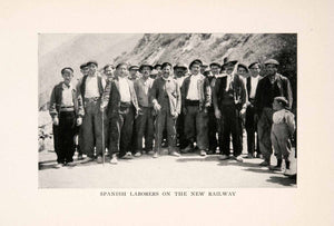 1912 Halftone Print Spain Andorra France Laborers Railway Workers Portrait XGOA5
