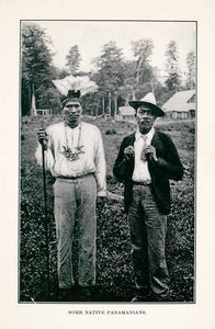 1907 Halftone Print Native Indigenous Peoples Panamanian Men Headress XGOA6