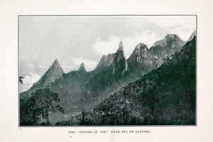 1907 Halftone Print God's Finger Rock Rio Janeiro Brazil Serra Dos Orgaos XGOA6