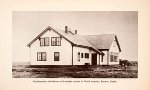 1939 Halftone Print Schoolhouse Reindeer Station Barrow Alaska Inuit XGOA9