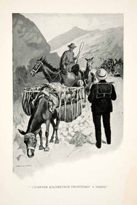 1904 Print Cuantos Kilometros Frontero Spain Landscape Mountain Warwick XGOB2