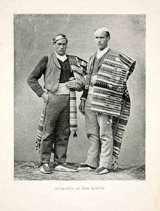 1904 Print Peasants Northern Spain Portrait Costume Fashion Traditional XGOB2