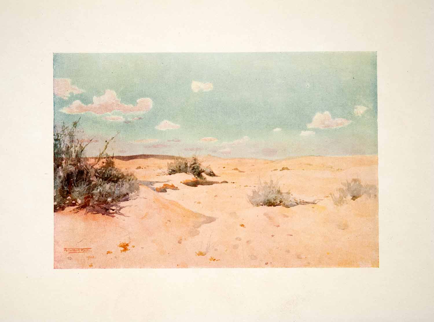 1906 Color Print Desert Tall Tel El Kebir Great Mound Egypt Robert Talbot XGOB7