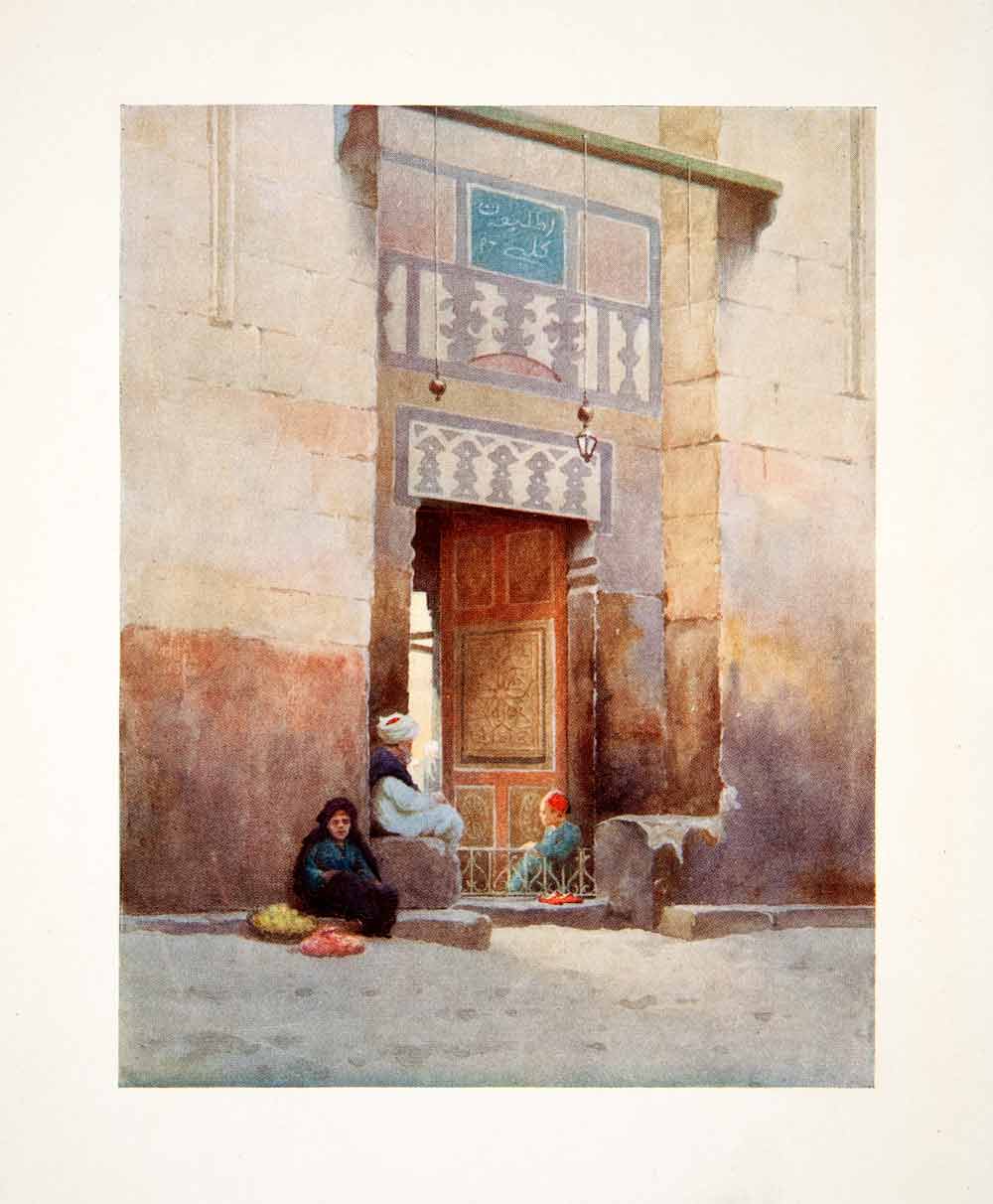 1906 Color Print Mosque Door Iwan Cairo Egypt Robert Talbot Kelly Islam XGOB7