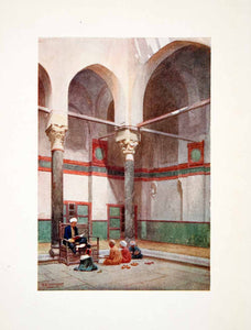 1906 Color Print Maktab Kuttab Sebeel Mosque Primary School Robert Talbot XGOB7