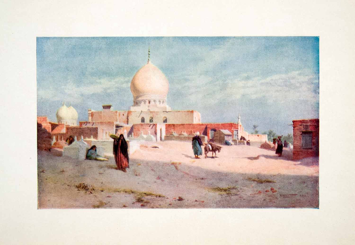 1906 Color Print Sheiks Tomb Damietta Egypt Damiata Mamluk Robert Talbot XGOB7