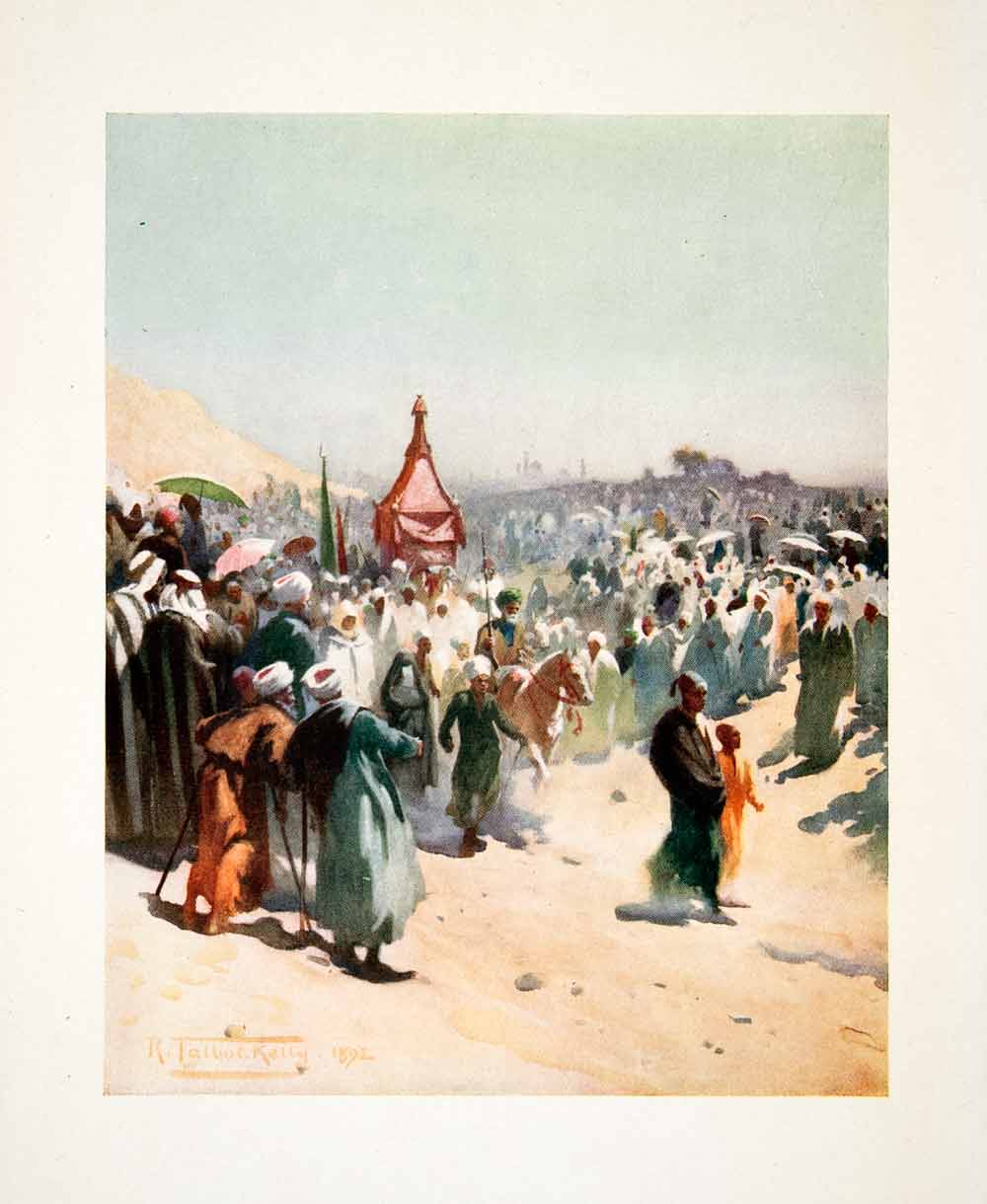 1906 Color Print Festival Mahmal Egypt Sultana Mamluk Parade Robert Talbot XGOB7