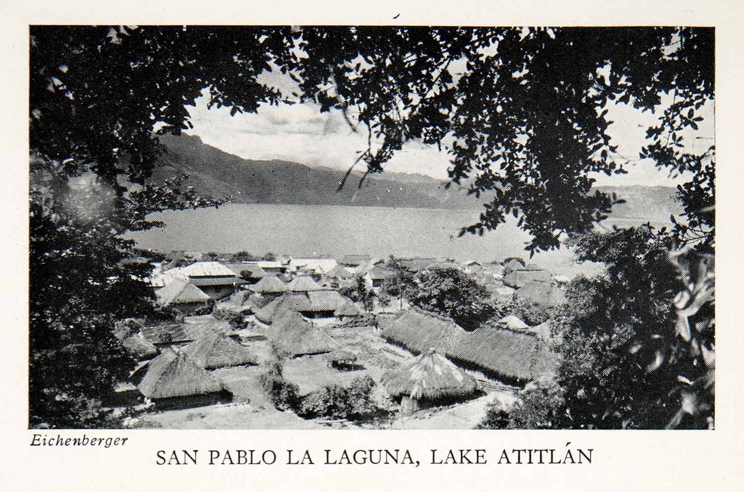 1943 Print San Pablo La Laguna Lake Atitlan Eichenberger Endorheic XGOC3