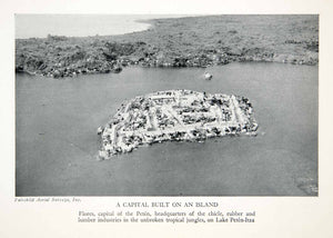 1943 Print Capital Island Flores Peten Lake Peten-Itza Headquarters Chicle XGOC3