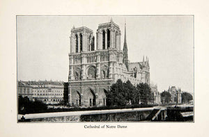 1900 Print Cathedral Nortre Dame Paris Gothic Catholic Archdiocese XGOC5