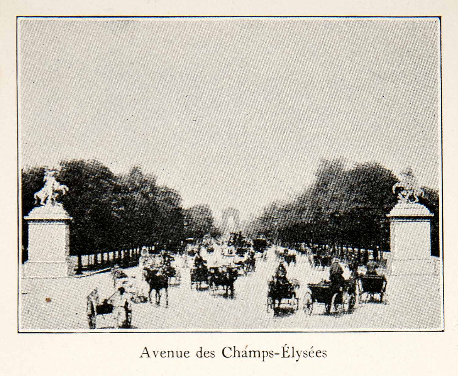 1900 Print Avenue des Champs-Elysees Paris Arc de Tromphe Place de la XGOC5