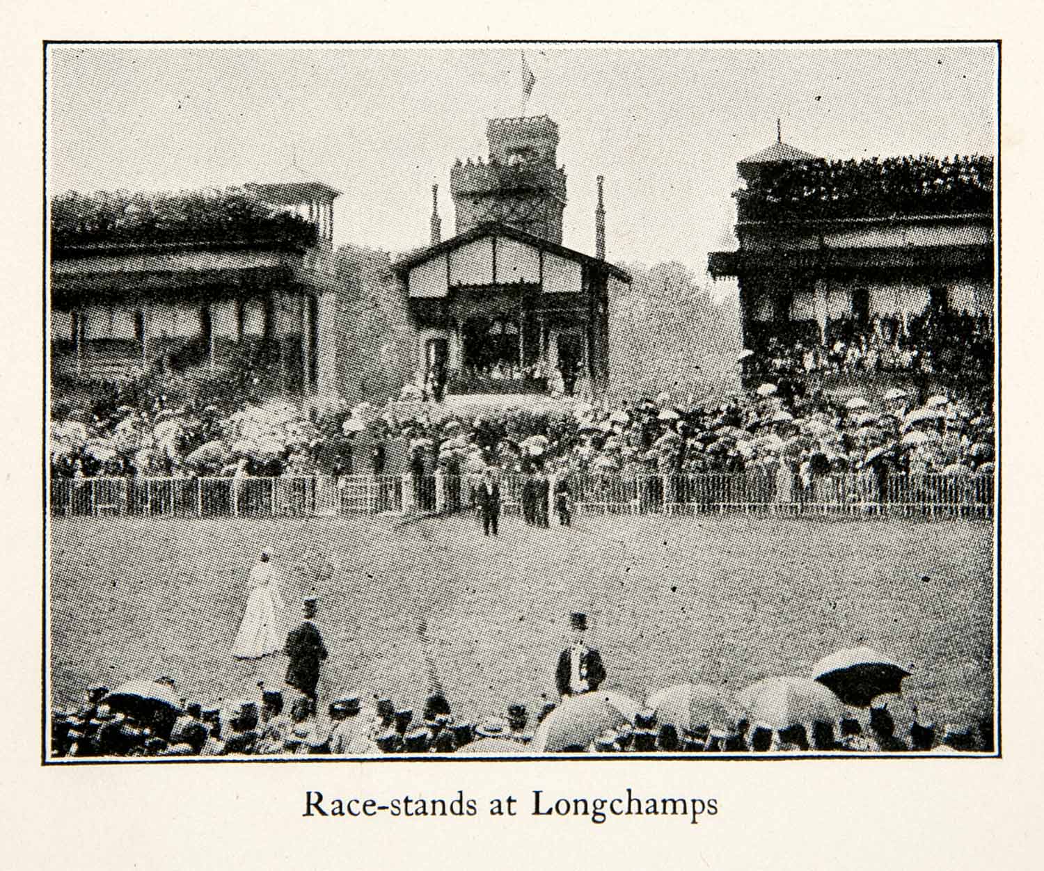 1900 Print Race-Stand Longchamps Seine Bois de Boulogne Venue Horse Racing XGOC5