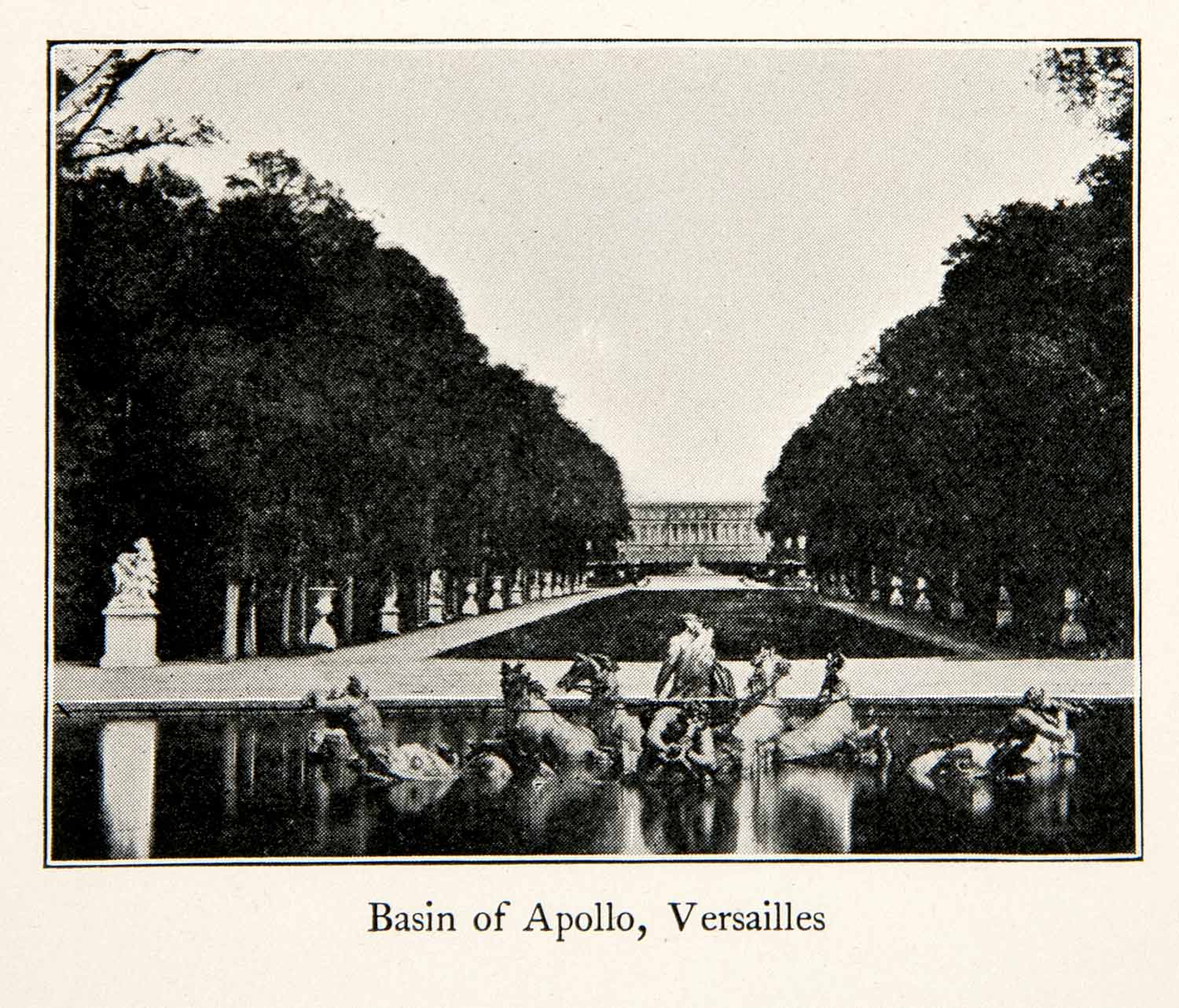 1900 Print Basin Apollo Versailles Statue Fountain Garden Chariot Latona XGOC5