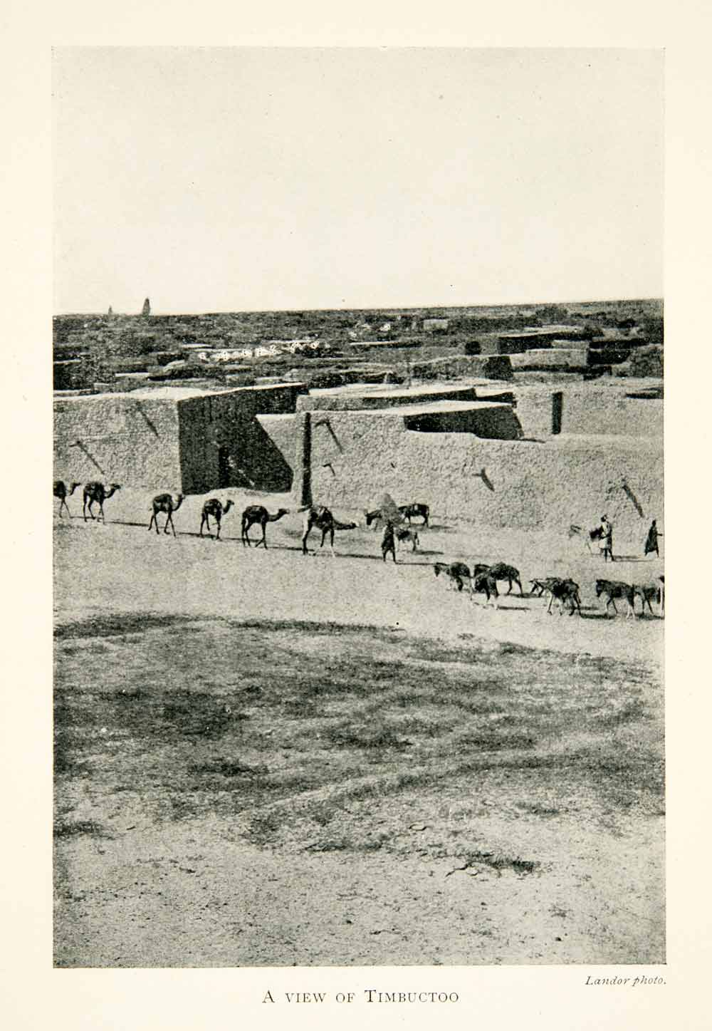 1915 Print Timbuktu Africa Camel Caravan City Mali Sahara Desert Trade XGOC6