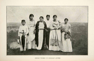 1900 Print Portrait Costume Native American Women Holiday Attire Clothing XGOC7
