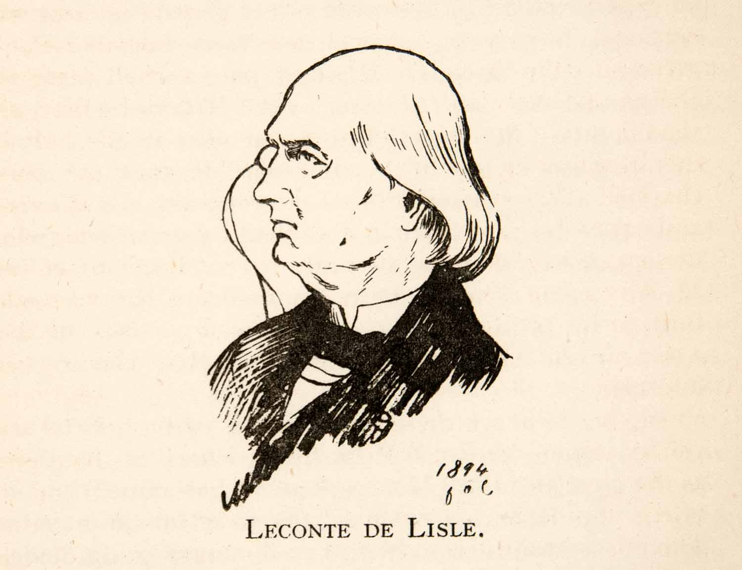 1927 Print Caricature Portrait Leconte De Lisle French Poet Parnassian XGOC8