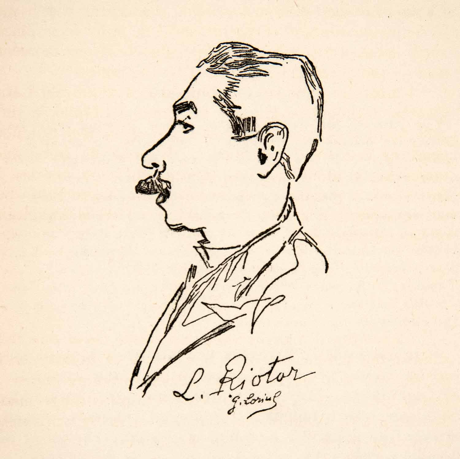 1927 Print Caricature Portrait Leon Riotor French Author Politician Paris XGOC8