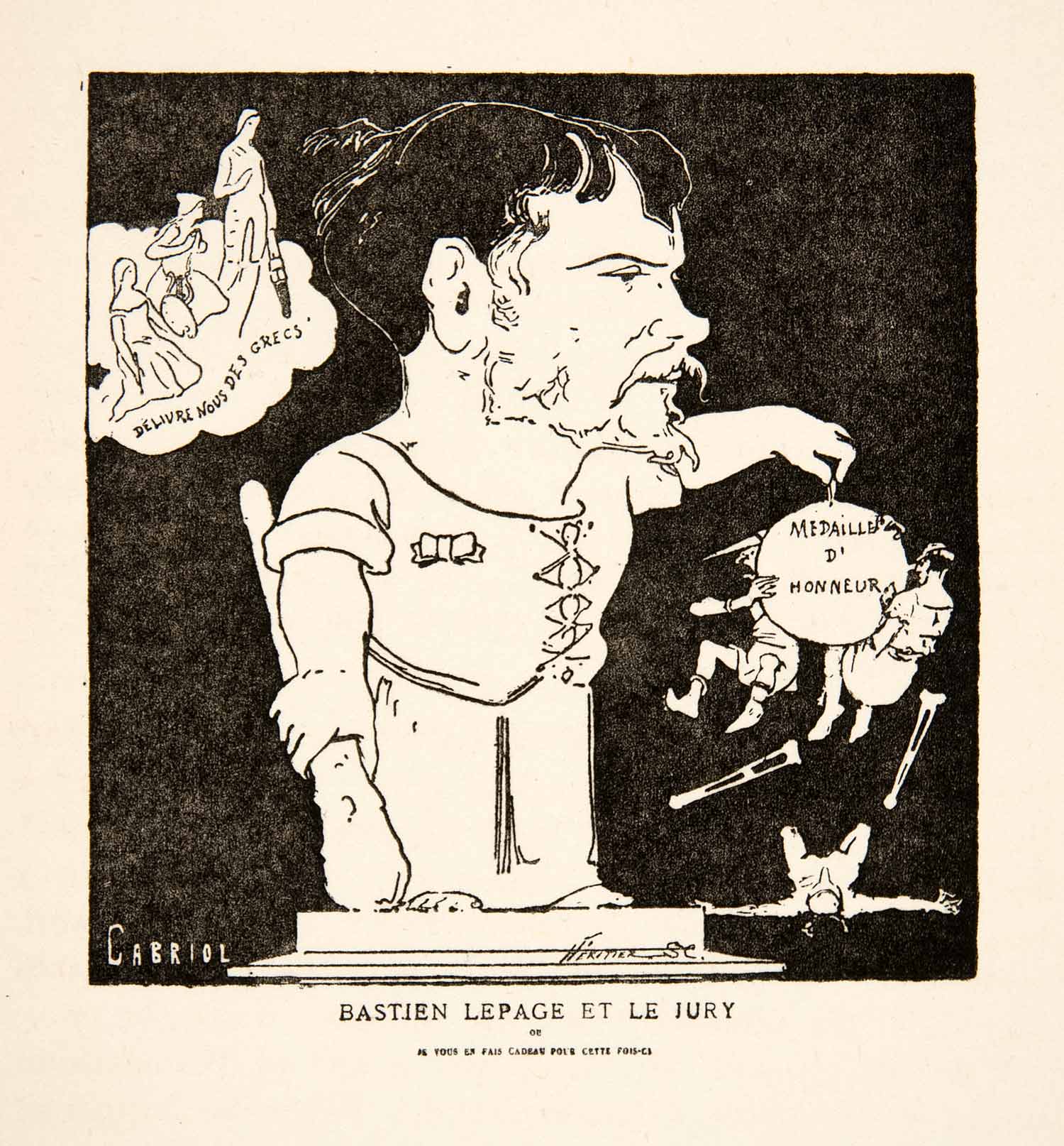 1927 Print Jules Bastien Lepage Caricature Portrait French Painter Prince XGOC8