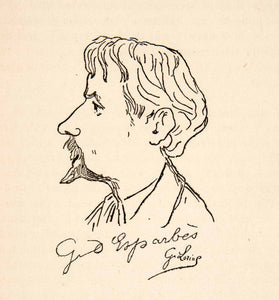 1927 Print Portrait Georges D'Esparbes French Writer Le Chat Noir XGOC8