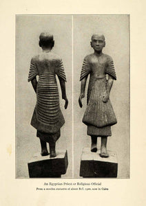 1923 Print Wood Statuette Cairo Museum Robe 1300 BC Egypt New Kingdom XGP3