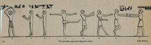 1854 Woodcut Ancient Egyptian Pirouette Dance Steps Archaeology XGP5