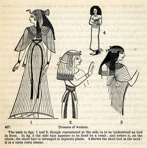1854 Woodcut Ancient Egyptian Women Dress Sash Headdress Attire XGP5 – Period Paper Historic Art LLC 1854 Woodcut Ancient Egyptian Women Dress Sash Headdress Attire XGP5 – Period Paper Historic Art LLC