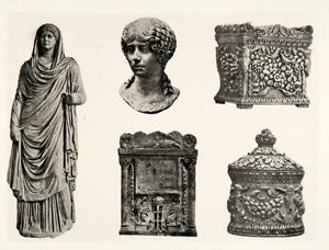 1893 Heliogravure Statue Tomb Caius Sulpicius Platorinus Bust Carving XGP6