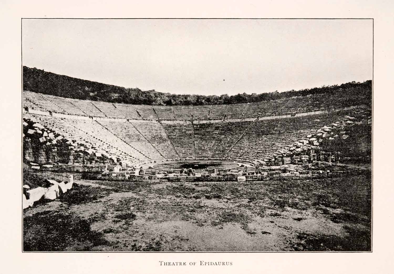 1906 Halftone Print Theatre Epidaurus Delos Greece Polykleitos Architect XGPA7