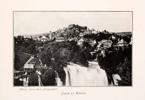 1906 Halftone Print Jajce Bosnia Cityscape River Historic Landmark XGPA7