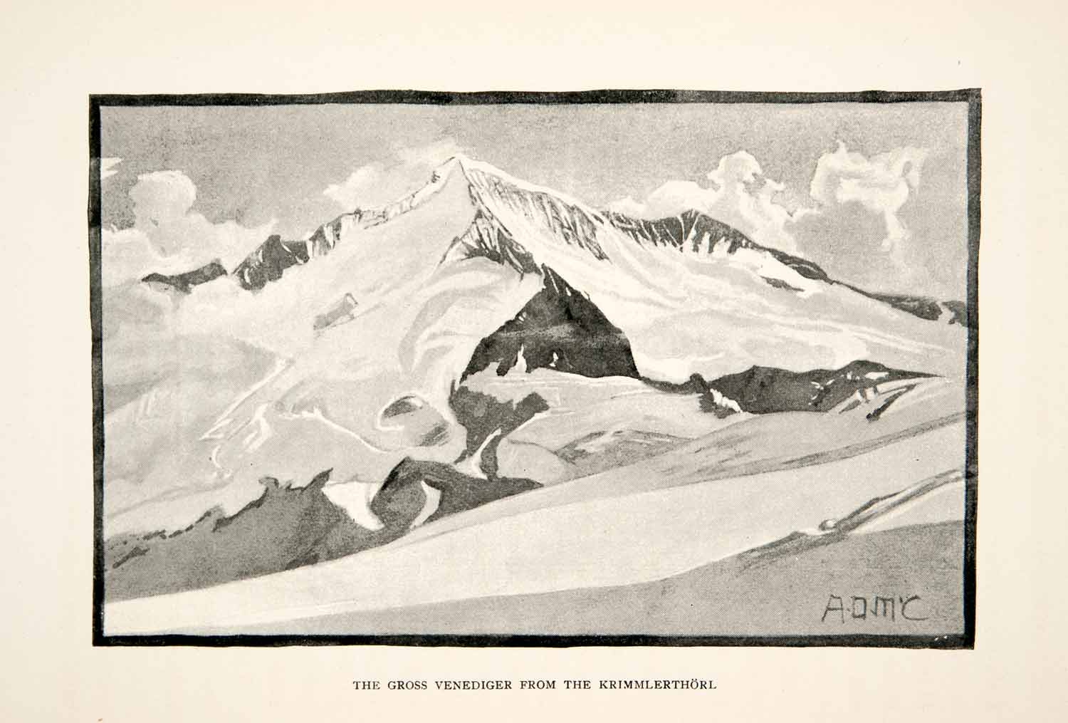 1895 Print Alps Mountains Gross Venediger Krimmlerthorl Austria Landscape XGPB1