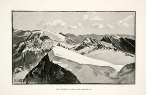 1895 Print Alps Mountains Schareck Goldberg Group Hohe Tauern Austria XGPB1