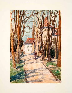 1908 Color Print Chateau de Prangins Switzerland May Hardwicke Lewis XGPB2